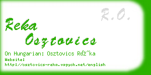 reka osztovics business card